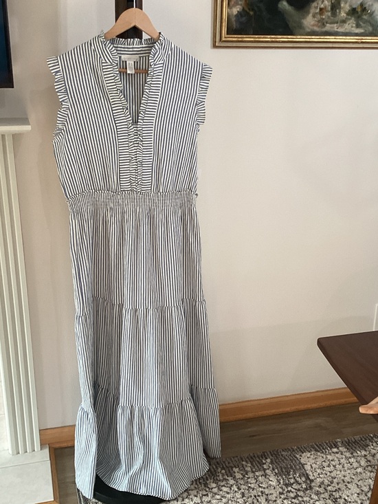 London Times Dresses & Skirts - London Times Sleeveless Striped Maxi Dress - White and Navy